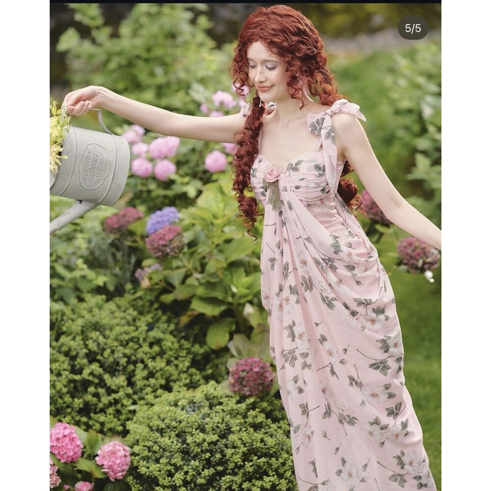 Lacemade Gardenia Breeze Dress Sz M Pink Floral Dress - Picture 3 of 11